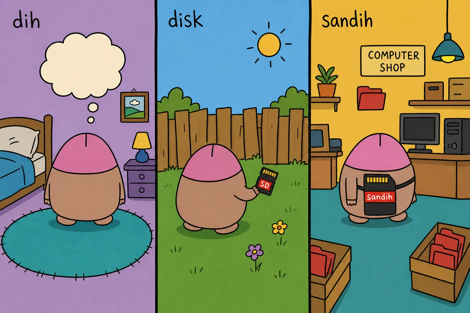 Sandih absurd origin-story artwork