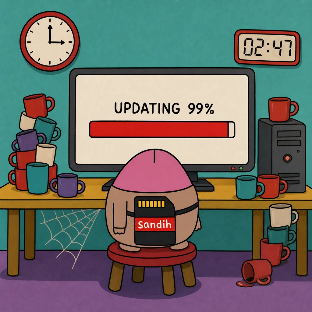 Updating forever: 99% done. 100% of my life gone.
